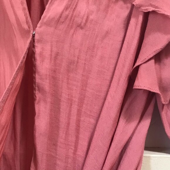Anthropologie Maeve Liesel Fairy Ruffled Blouse Top Flowy Boho Loose Shirt PinkS - Picture 10 of 15